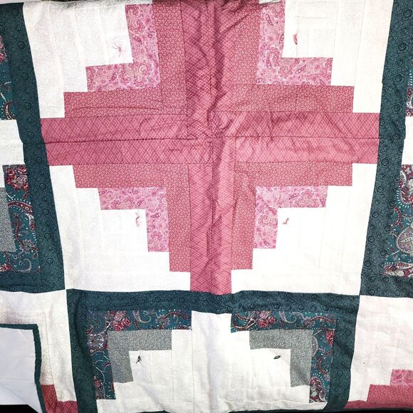 Handmade Quilt Pink, White & Green - Picture 5 of 5